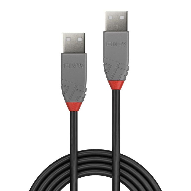 Cablu transfer lindy ly-36691, usb 2.0 type a, 0.5m, anthra line,  Cabluri periferice | electropc.ro