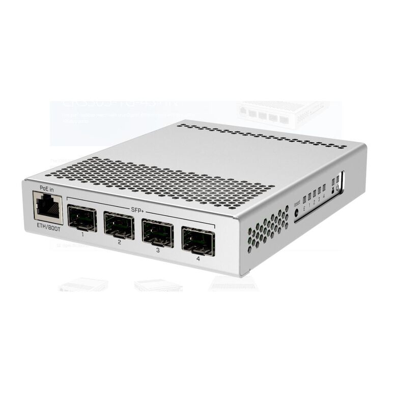 Mikrotik crs305-1g-4s+out fiberbox plus, procesor: 800 mhz dual core, sistem operare: routeros v7 / swos, 256mb ram, 16mb flash, poe in 802.3af/at 42-57 v, interfata: 1 x 10/100/1000, 4 x sfp, wwatherproof: ip66.,  Switch-uri | electropc.ro