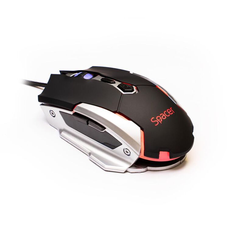 Mouse spacer gaming spgm-pulsar-lite, cu fir, usb, optic, 3.200 dpi, butoane/scroll 7/1, iluminare, negru,  Mouse | electropc.ro