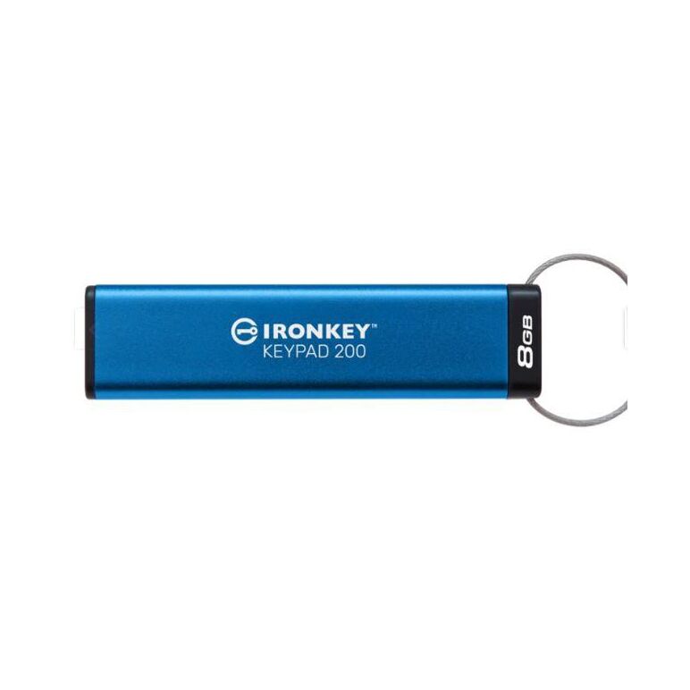Usb flash drive kingston 8gb ironkey keypad 200, usb 3.2 gen1, fips 140-3 lvl 3 (pending) aes-256 encrypted,  Memorii USB | electropc.ro