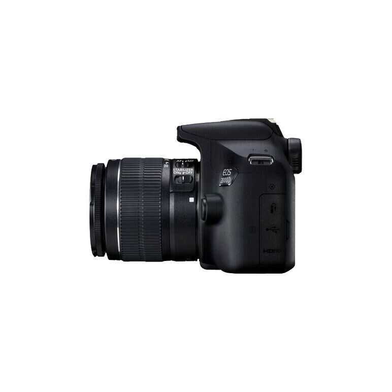 Camera foto canon eos-2000d kit, obiectiv ef-s 18-55mm f/3.5-5.6 is ii 24.1mp,3.0" tft fixed digic 4+, iso 100-6400,fullhd movies 30fps,compatibil sd/sdhc/sdxc, 30-1/4000 sec,9 puncte de focus, hdmi mini,usb,wi-fi, accumulator li-ion lp-e10, montura ef/ef,  Aparate foto DSLR | electropc.ro