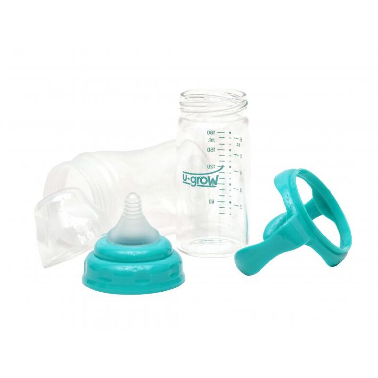 Biberon din sticla 120 ml gat larg u-grow a-1055,  Biberoane & Tetine & Accesorii | electropc.ro