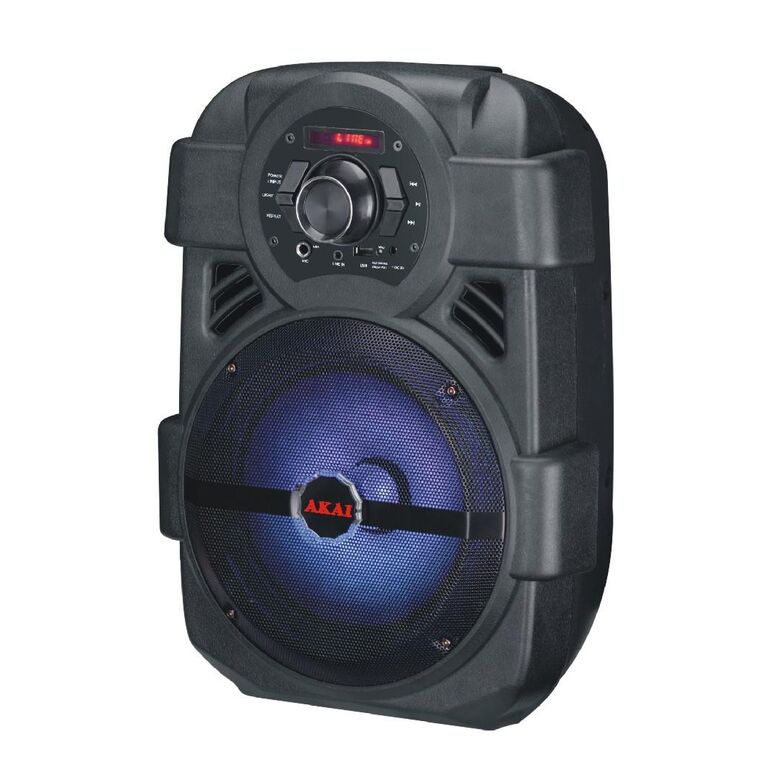 Boxa portabila activa akai abts-808l, 10 w, bluetooth, usb, aux in, radio fm, digital karaoke, negru, microfon,  Sisteme audio | electropc.ro