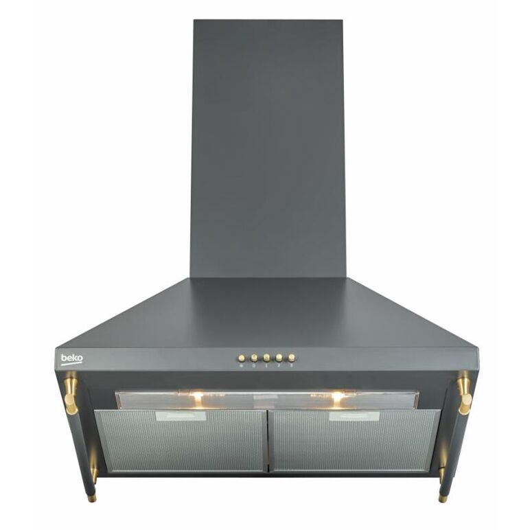 Hota de bucatarie decorativa beko cwb6410ar, 1 motor 150w, 3 trepte de viteza, 2 lampi iluminare 25w, 2 filtre anti-grasime, lavabile, 60 cm latime, clasaenergetica e, culoare antracit,  Hote telescopice | electropc.ro