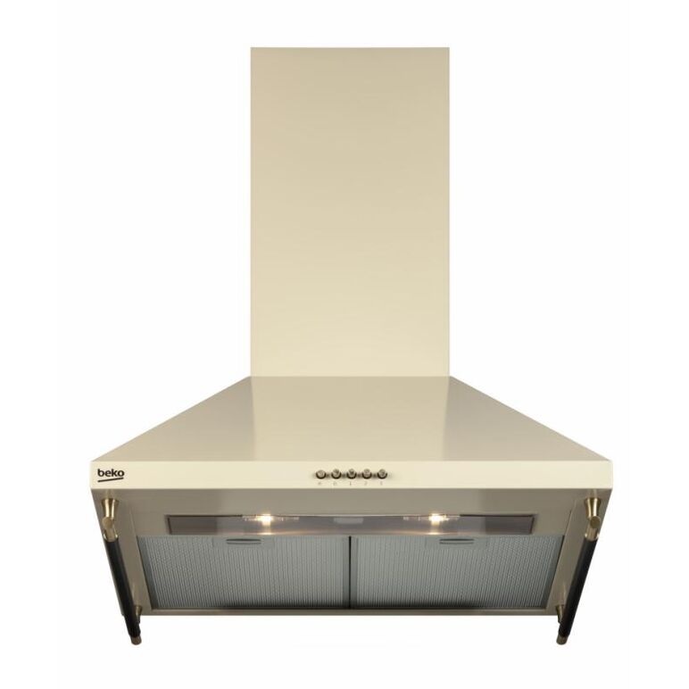 Hota de bucatarie decorativa beko cwb6410cr, clasa eficienta energetica e, 1 motor 205 w, 3 trepte de viteza, iluminare,  filtru metalic anti- grasime lavabile, dimensiuni 60x113x50 cm, design rustic, culoare crem,  Hote telescopice | electropc.ro