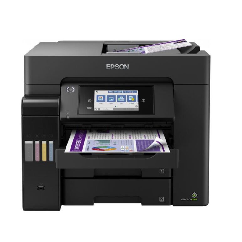 Multifunctional inkjet color ciss epson l6570, dimensiune a4 (printare, copiere, scanare, fax), viteza 32 ppm alb-negru, 32ppm color, rezolutie 4800x1200 dpi, alimentare hartie 550 coli, scanner cis rezolutie 1200x2400 dpi, dadf, fax memorie 550 pagini, i,  Multifunctionale Inkjet | electropc.ro