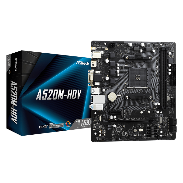 Placa de baza asrock a520m-hdv, socket am4,  Placi de baza | electropc.ro