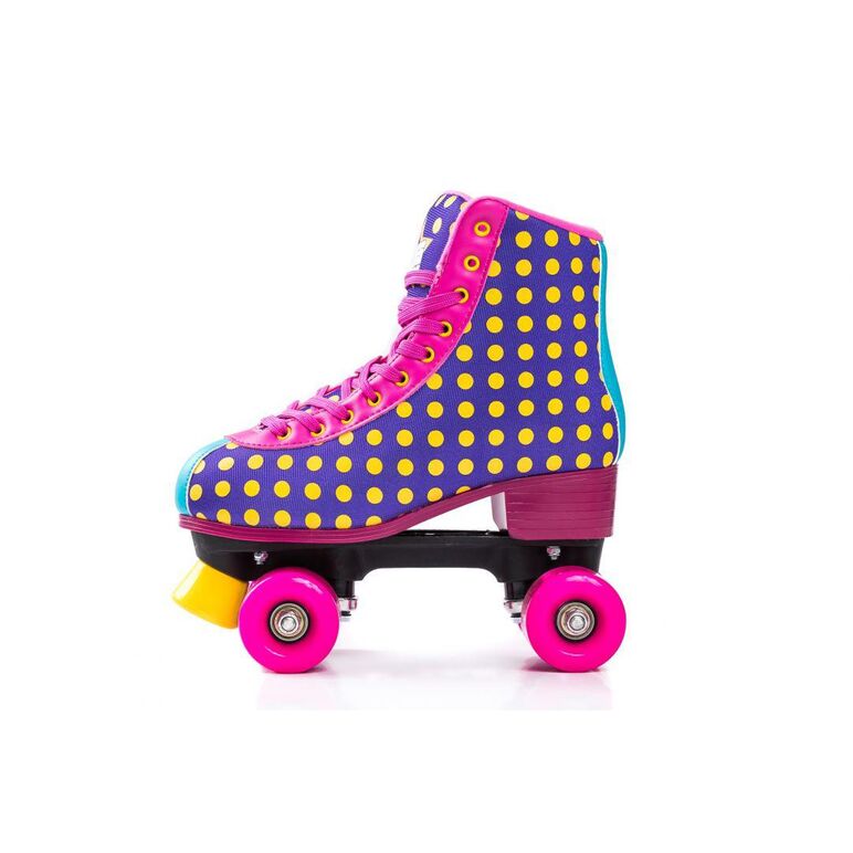 Role bliss dots mauve, masura 36 eu, roti pu 58x32mm, rulmenti abec 7, sasiu compozit pp, truck aluminiu, culoare mov,  Role | electropc.ro