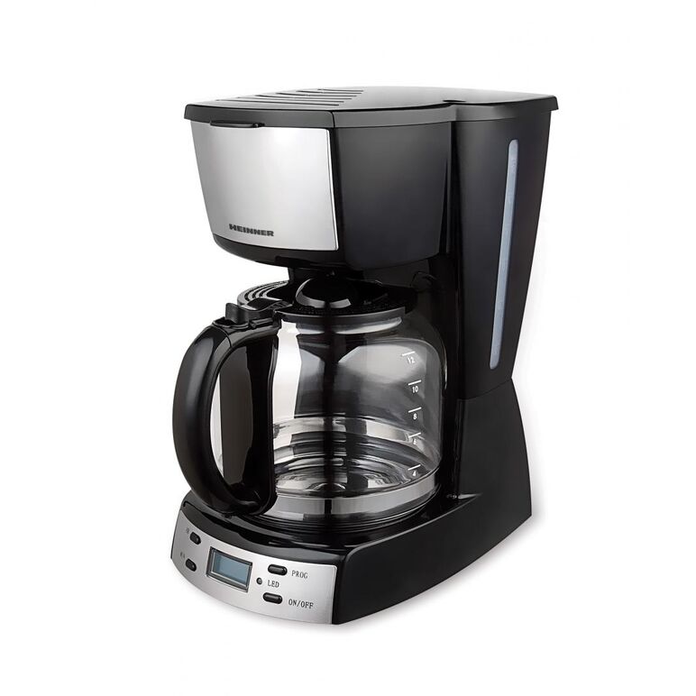 Cafetiera digitala heinner hcm-d918x, display lcd, putere: 900w, capacitate: 1.8 l, control electronic, timer programabil, afisare ceas, functie de mentinere la cald, oprire automata dupa 40 min, mecanism anti-picurare, picioruse anti alunecare, suport fi,  Cafetiere | electropc.ro