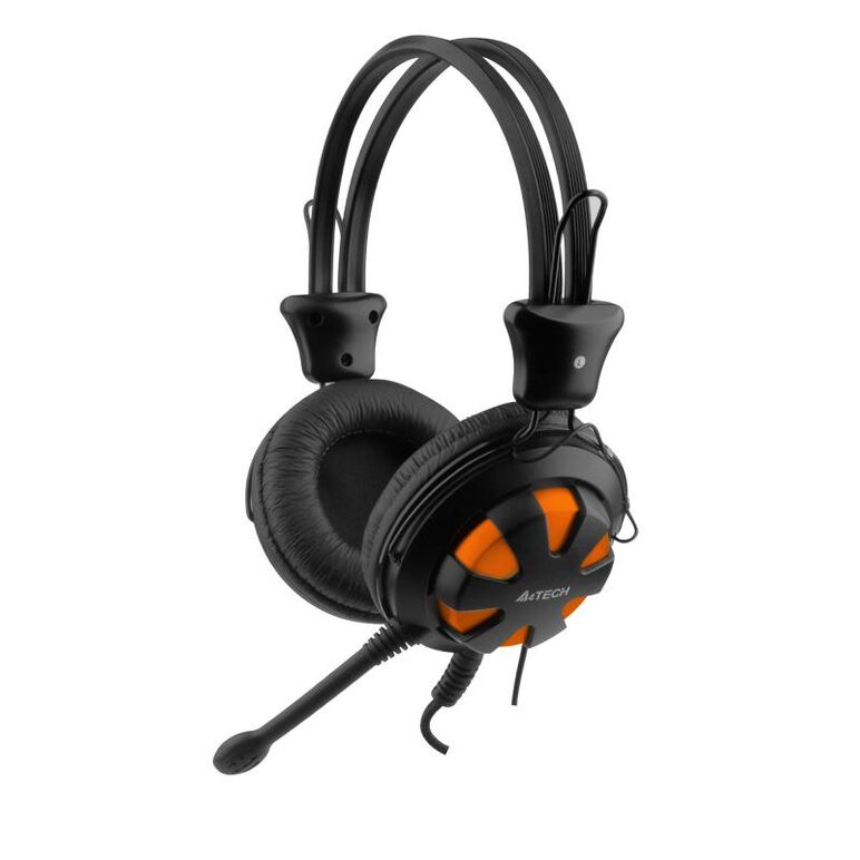 Casti cu microfon a4tech hs-28-3, portocaliu/negru,  Casti audio | electropc.ro
