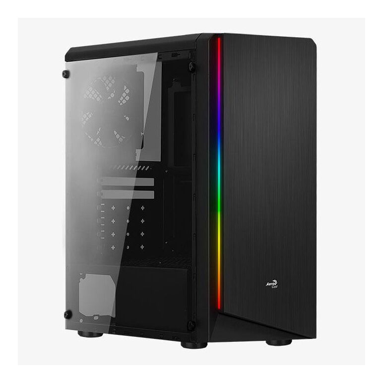 Carcasa aerocool rift neagra, spcc steel atx mid tower, fara sursa (tip atx, montata jos), interior vopsit negru, 2x2.5”/3.5”(intern), 3x2.5” (intern), fata – 3x 120mm fans (optional), spate – 1x 120mm fan (inclus), tavan – 1x 120mm fans (optional), podea,  Carcase | electropc.ro