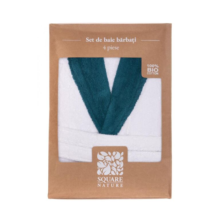 Set de baie barbati bbc organic 4 piese square nature,  Halate de Baie | electropc.ro