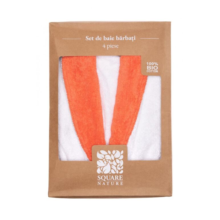 Set de baie dama bbc organic 4 piese square nature,  Halate de Baie | electropc.ro