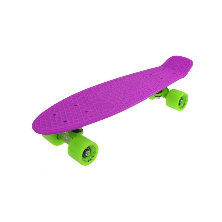 Skate penny slv dolce, placa plastic pp 56x15 cm, roti pu 60x45mm, duritate 85a, rulmenti abec 7 chrome, sasiu aluminiu 8.3 cm, capacitate 100 kg, culoare mov verde,  Skateboard | electropc.ro