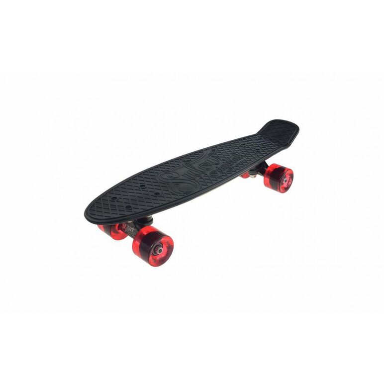 Skate penny slv venice, placa plastic pp 56x15 cm, roti pu 60x45mm, duritate 85a, rulmenti abec 7 chrome, sasiu aluminiu 8.3 cm, capacitate 100 kg, culoare, negru rosu,  Skateboard | electropc.ro
