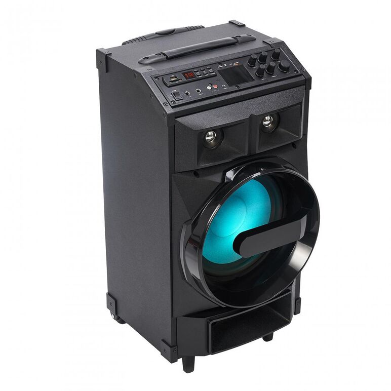 Boxa trolley serioux, putere totala 130w rms, conectivitate: bluetooth, usb, sd, radio fm, aux, pc in, port micron + chitara, display led, baterie reincarcabila 7200mah, microfon inclus, dimensiuni: 320x330x630 mm, greutate: 14.5kg, culoare: negru,  Sisteme audio | electropc.ro