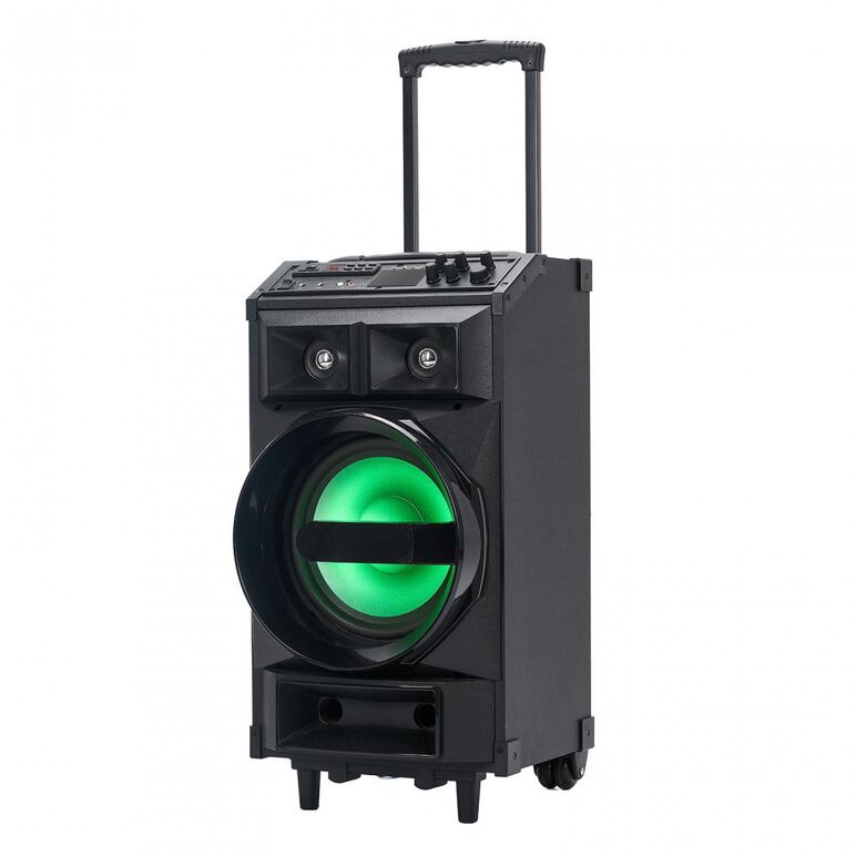 Boxa trolley serioux, putere totala 130w rms, conectivitate: bluetooth, usb, sd, radio fm, aux, pc in, port micron + chitara, display led, baterie reincarcabila 7200mah, microfon inclus, dimensiuni: 320x330x630 mm, greutate: 14.5kg, culoare: negru,  Sisteme audio | electropc.ro