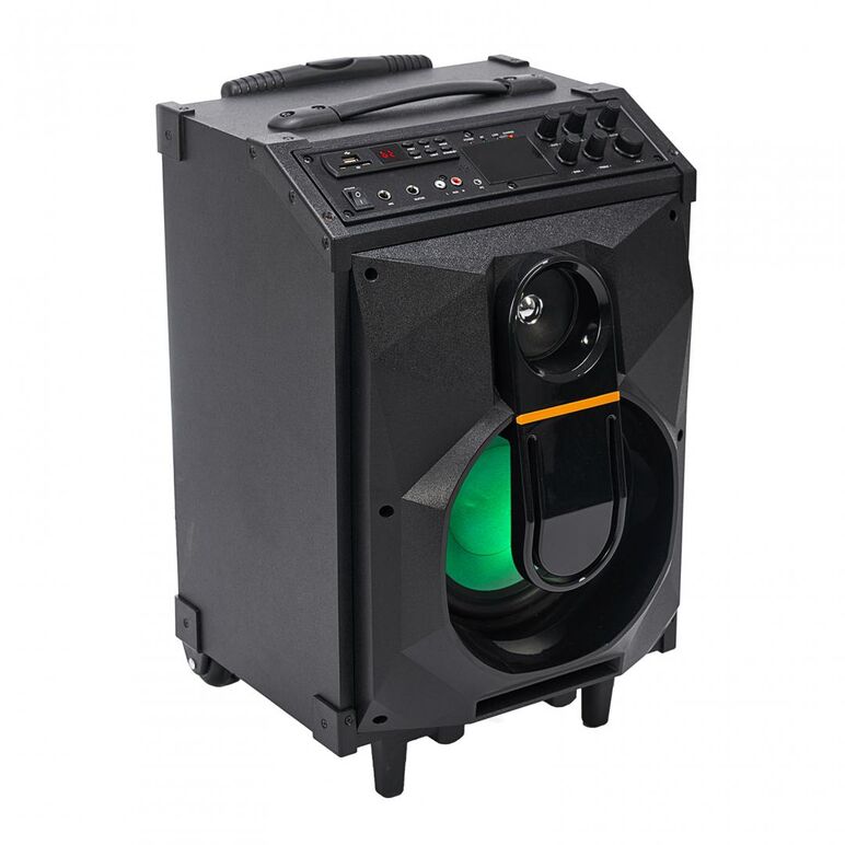 Boxa trolley serioux, putere totala 40w rms, conectivitate: bluetooth, usb, sd, radio fm, aux, pc in, port micron + chitara, display led, baterie reincarcabila 2800mah, microfon inclus, dimensiuni: 392x372x557mm, greutate: 11.5kg, culoare: negru,  Sisteme audio | electropc.ro