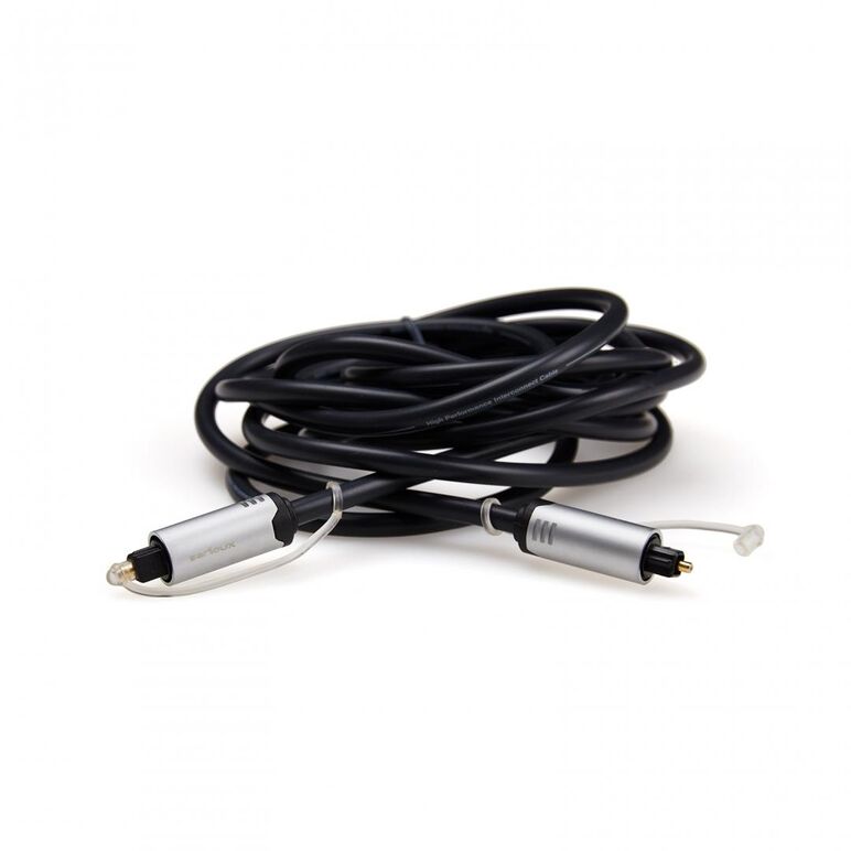 Cablu audio optic serioux premium gold,  conectori toslink tata-tata, conductor fibra optica polymer, mufe din metal aliaj zinc, conectori auriti 24k, lentila convexa pentru focalizare fara distorsiuni, capace de protectie incluse, 1.5m, negru,  Conectica | electropc.ro