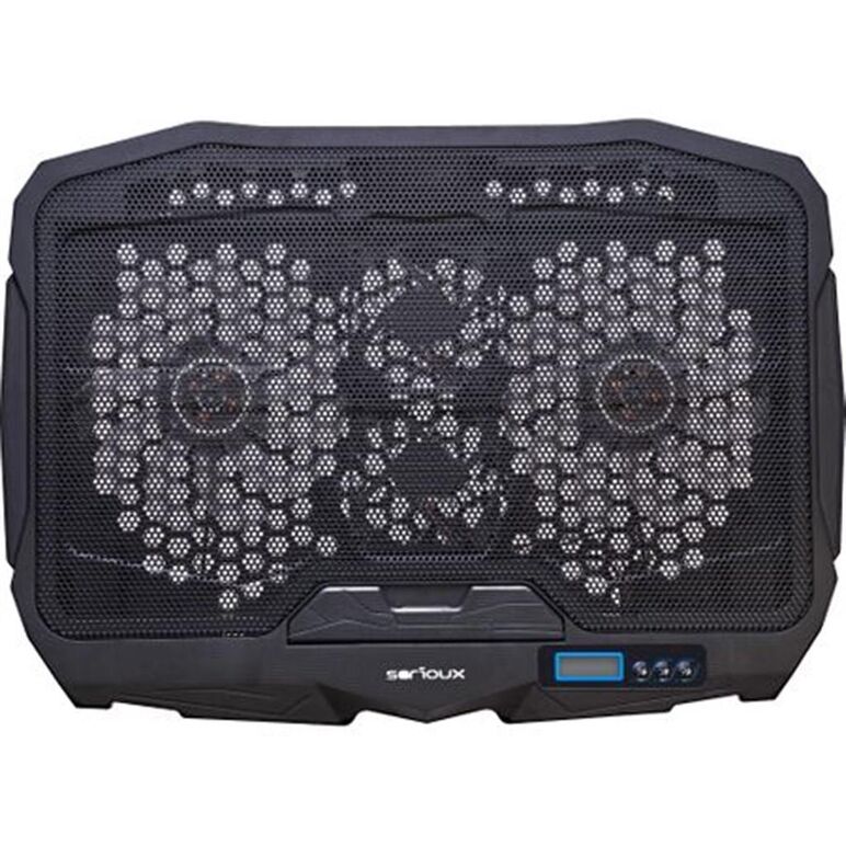 Cooling pad serioux, srxncp025, dimensiuni: 390*280*28mm, compatibilitate maxima laptop: 17.3 inch, numar ventilatoare: 4, dimensiune ventilator: 2 x 125*125*15mm / 2 x 70*70*15mm, nivel zgomot: 15-20db, flux aer: 56-75cfm, tensiune alimentare: dc 5v, vit,  Stand & Cooling pad | electropc.ro