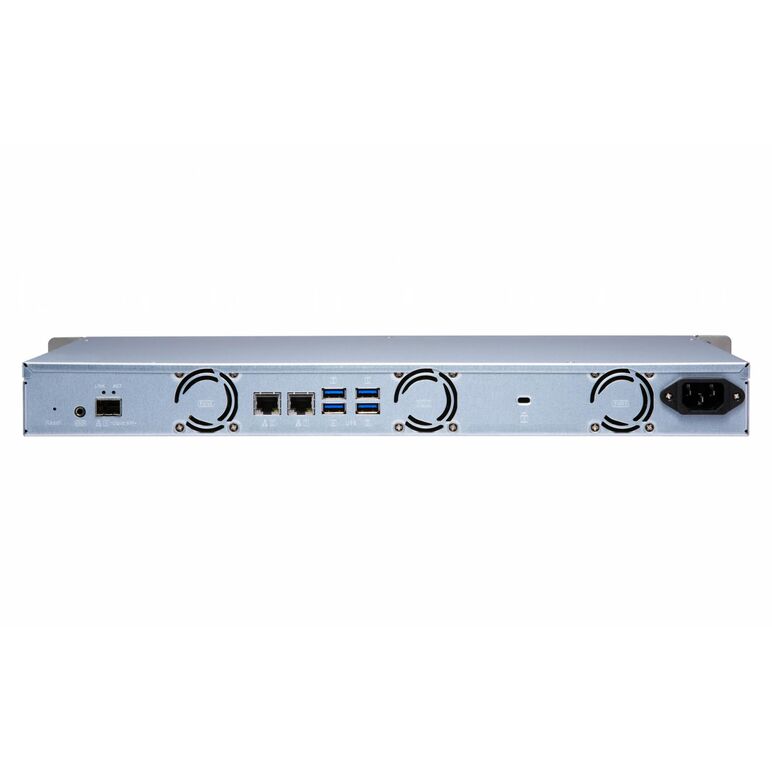 Nas qnap 431xeu 4-bay, cpu annapurna labs alpine al-314 1.7ghz quad core, 2gb ddr3 sodimm (max. 8gb), 2.5/3.5 sata 6gbps hdd (neincluse), 1x10gbe sfp+ 2xgbe lan 4xusb3.0, 1u (kit rackmount separat), psu unica fara upgrade rp, garantie 3 ani,  NAS | electropc.ro