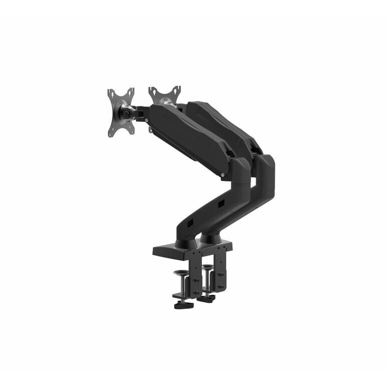 Suport dublu monitor serioux,  mm902, arc cu gaz, tilt : -45 / + 55 °, swivel: 180 °, rotatie 360 °, înălțimea maximă: 40cm, intervalul de reglare a înălțimii 25cm, grosime de susținere a clemei inferioare: 0 - 9,5cm, vesa: 75x75mm & 100x100mm, greutate m,  TV & Electronice & Gaming | electropc.ro