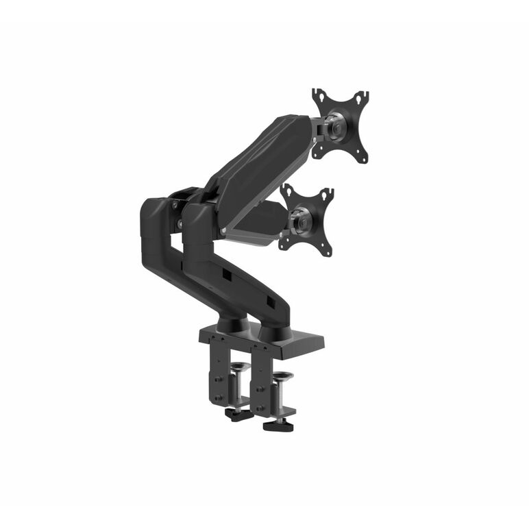 Suport dublu monitor serioux,  mm902, arc cu gaz, tilt : -45 / + 55 °, swivel: 180 °, rotatie 360 °, înălțimea maximă: 40cm, intervalul de reglare a înălțimii 25cm, grosime de susținere a clemei inferioare: 0 - 9,5cm, vesa: 75x75mm & 100x100mm, greutate m,  TV & Electronice & Gaming | electropc.ro