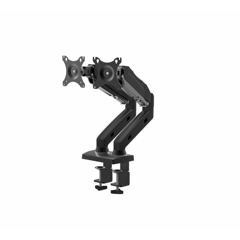 Suport dublu monitor serioux,  mm902, arc cu gaz, tilt : -45 / + 55 °, swivel: 180 °, rotatie 360 °, înălțimea maximă: 40cm, intervalul de reglare a înălțimii 25cm, grosime de susținere a clemei inferioare: 0 - 9,5cm, vesa: 75x75mm & 100x100mm, greutate m,  TV & Electronice & Gaming | electropc.ro
