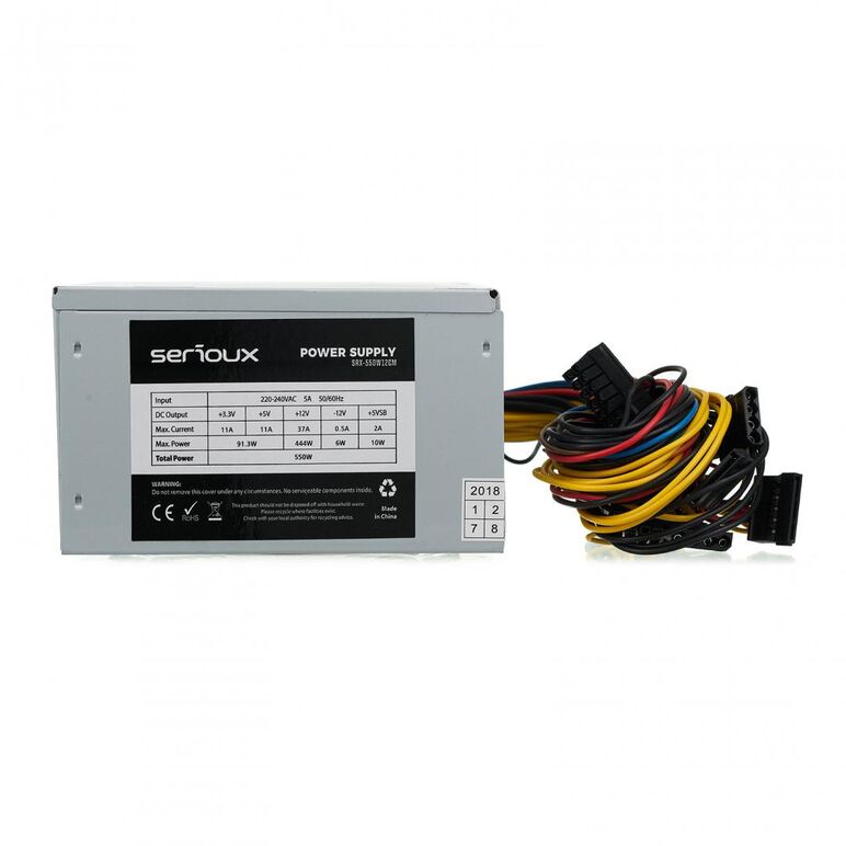 Sursa serioux energy 550w, ventilator 12cm, protecții: ocp/ovp/uvp/scp/opp,  Surse PC | electropc.ro
