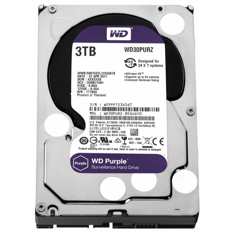 Hdd wd purple, 3tb, 5400rpm, sata iii,  Hard Disk-uri Desktop | electropc.ro