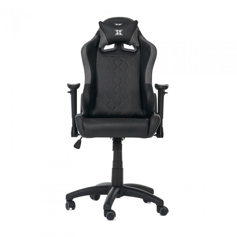 Scaun gaming x by serioux, kids, ajustabil, piele sintetica, piston pe gaz clasa 2, manere reglabile, baza stea cu 5 picioare, greutate maxima admisa 100kg, perna detasabila, negru/gri,  Scaune gaming | electropc.ro