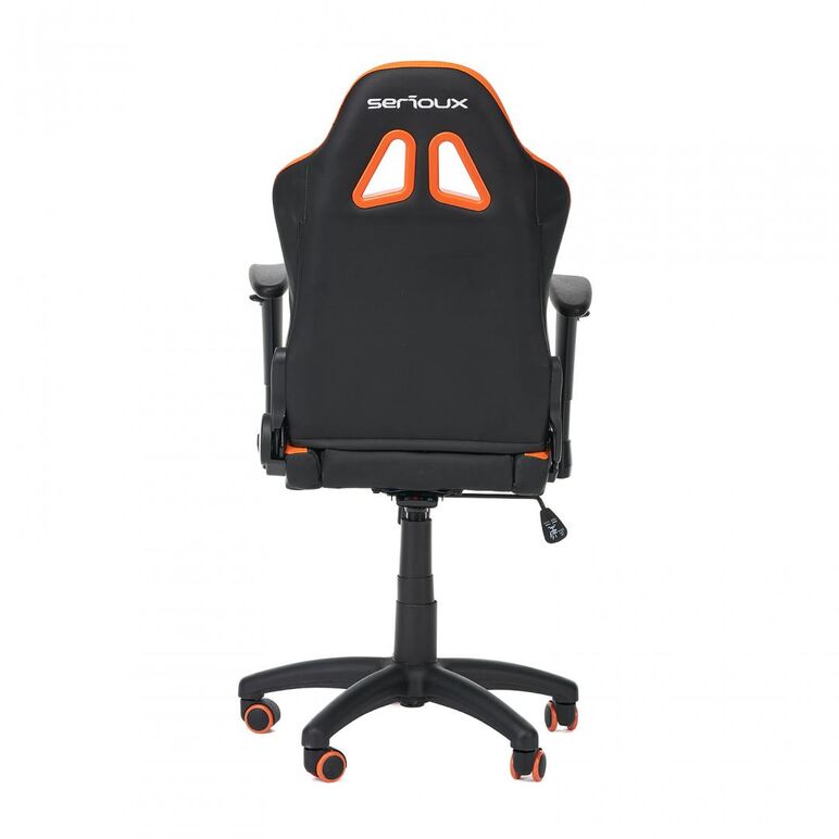 Scaun gaming x by serioux, kids, ajustabil, piele sintetica, piston pe gaz clasa 2, manere reglabile, baza stea cu 5 picioare, greutate maxima admisa 100kg, perna detasabila, negru/portocaliu,  Scaune gaming | electropc.ro