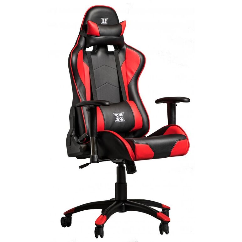 Scaun gaming x by serioux, torin, ajustabil, piele sintetica, piston pe gaz, manere reglabile, baza stea cu 5 picioare, greutate maxima admisa 150kg, perne detasabile, negru si rosu,  Scaune gaming | electropc.ro