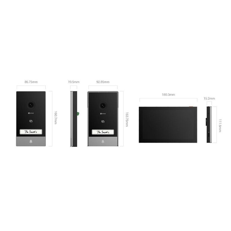 Kit vindeointerfon ezviz;cs-hp7-r100-1w2tfc; post exterior: senzor 1/2.7" progressive scan cmos, lentila:2.0 mm @ f2.2,viewing angle: 162° (diagonal); ir-cut filter with auto-switching, 850 nm infrared light × 2 (max. 6m); rezolutie: 2048×1296; audio inpu,  Video | electropc.ro