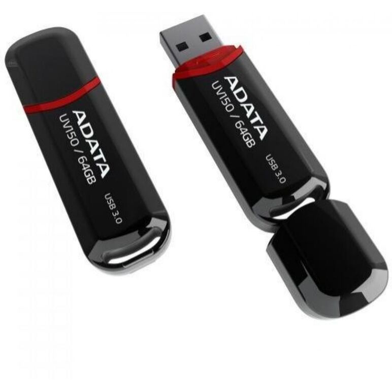 Memorie usb flash drive adata uv150, 64gb, usb 3.0, negru,  Memorii USB | electropc.ro