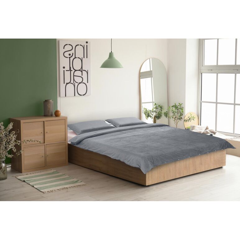 Set de pat heinner catifea king size stone,  Lenjerii de pat | electropc.ro