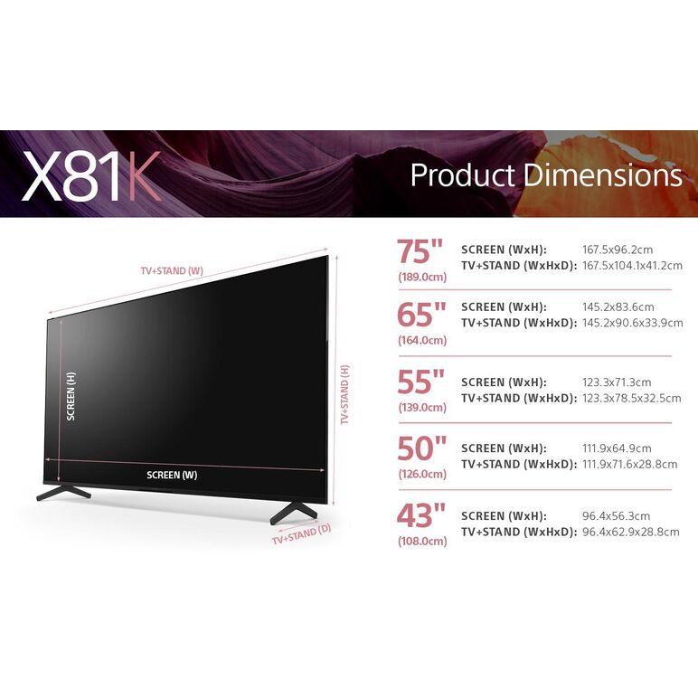 Televizor, sony, seria x80k, kd75x81kaep, 2022, 75" - 189cm, led, smart tv, 4k, black, plat, google tv, mirroring ios, android, 4k hdr processor x1, hdr 10, hlg triluminos pro, 50 hz, dvb-t/t2//c/s/s2, 2, 20 w, wi-fi, bluetooth, 2 x hdmi 2.0, 1 x rj-45, c,  Televizoare | electropc.ro