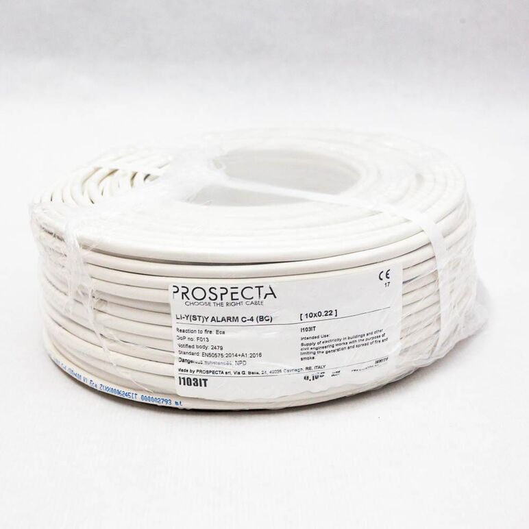 Cablu alarma 10 x 0.22 premium, cupru 100%, cod: i103it, li-y(st)y, made in italy, utilizare pentru sisteme de alarma, manta exterioara pvc alb, ecranare: folie de aluminiu laminata, raza de curbura 10x diametru, peak operating voltage 250, voltage rating,  Accesorii | electropc.ro