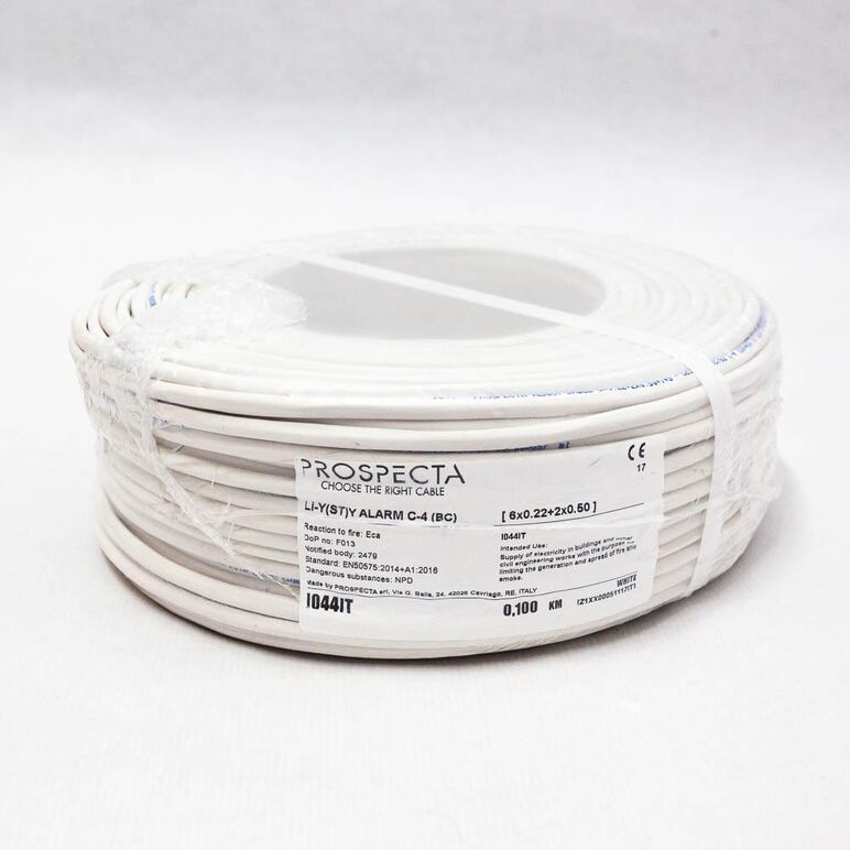 Cablu alarma 6 x 0.22 + 2 x 0.50 premium, cupru 100%, cod: i044it, li-y (st)y, made in italy, utilizare pentru sisteme de alarma, manta exterioara pvc alb, ecranare: folie de aluminiu laminata, raza de curbura 10x diametru, peak operating voltage 250, vol,  Accesorii | electropc.ro