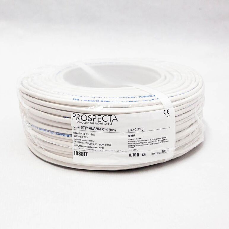 Cablu alarma 6 x 0.22 premium, cupru 100%, cod: i038it, li-y(st)y, made in italy, utilizare pentru sisteme de alarma, manta exterioara pvc alb, ecranare: folie de aluminiu laminata, raza de curbura 10x diametru, peak operating voltage 250, voltage rating ,  Accesorii | electropc.ro