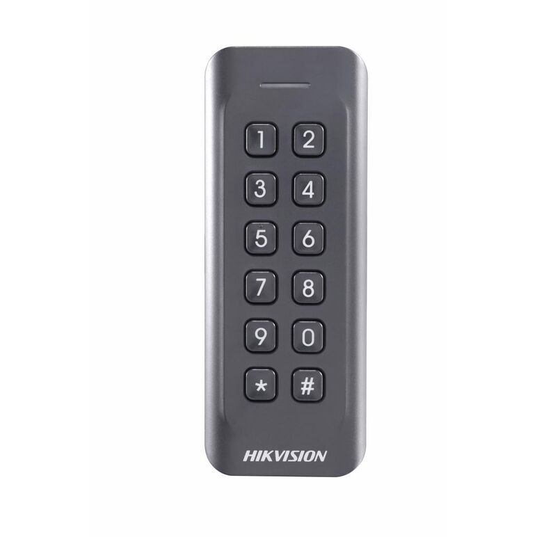 Card reader hikvision, ds-k1802ek; reads em card, with keypad; card reading frequency: 125khz; processor: 32-bit; reading range: ≤50mm (≤ 1.97"); supports wiegand(w27/w35) protocol, dust-proof, ip 65.,  Cititoare | electropc.ro