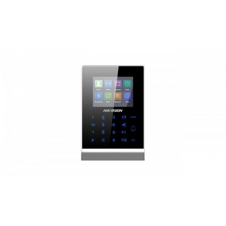 Cititor control access standalone hikvision pro series ds-k1t105ae, capacitate carduri em: 100000, capacitate evenimente: 300000, distanta citire card: 0 la 5 cm,  suporta rs-485 and wiegand (26/34), ecran lcd 2.8 inch, suporta  isup protocol, comunicare ,  Centrale control acces | electropc.ro