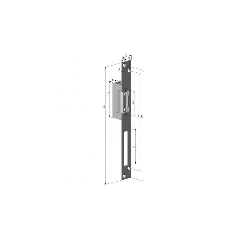 Electromagnet fail lock yale yb17-12d-lr, 12vcc, consum redus, 230ma, contact monitorizare, include placa suport lunga.,  Incuietori | electropc.ro