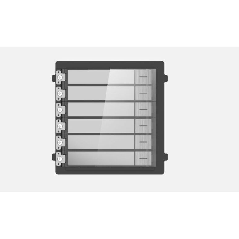 Modul de extensie videinterfon cu sase butoane de apelare hikvision ds- kd-kk/s; montaj aplicat sau ingropat (acesoriile de montaj nu sunt incluse), customizare afisare nume; iluminare pe timp de noapte; conectare rs-485, 1 x input; 1 x output; protectie:,  Video | electropc.ro