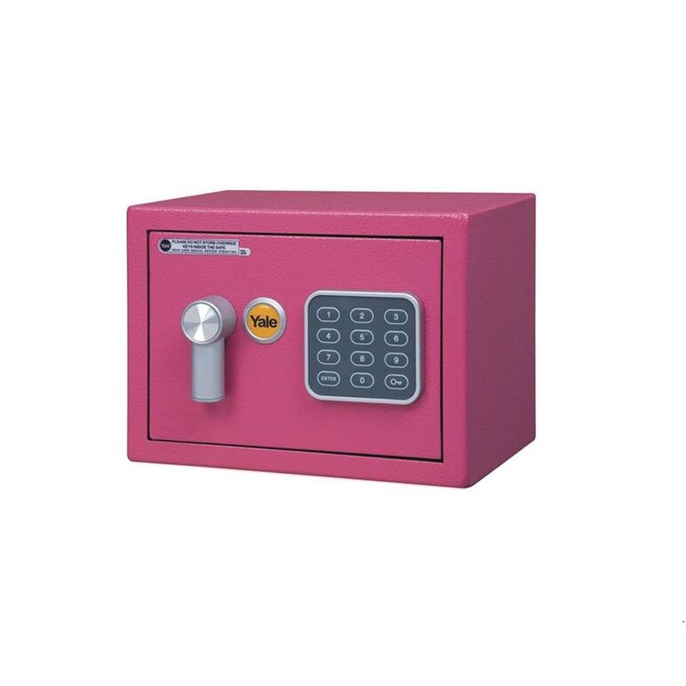 Seif yale standard rezidential mini ysv/170; se livreaza cu 2 chei; se blocheaza la introducerea consecutiva a 3 coduri personale gresite ; usor de actionat cu cod personal; mai mult de 100 000 de combinatii culoare roz,  Seifuri | electropc.ro