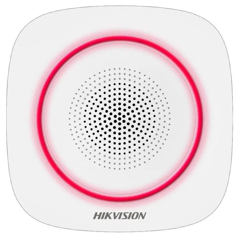 Sirena interior wireless ax pro hikvision ds-ps1-i-we( red indicator ) supporting 868mhz two-way communication via cam-x protocol,multiple alarm sounds, strobe light indication, is used forinstant alerting when alarm triggered, buzzer decibel: 90 to 110 d,  Sirene | electropc.ro