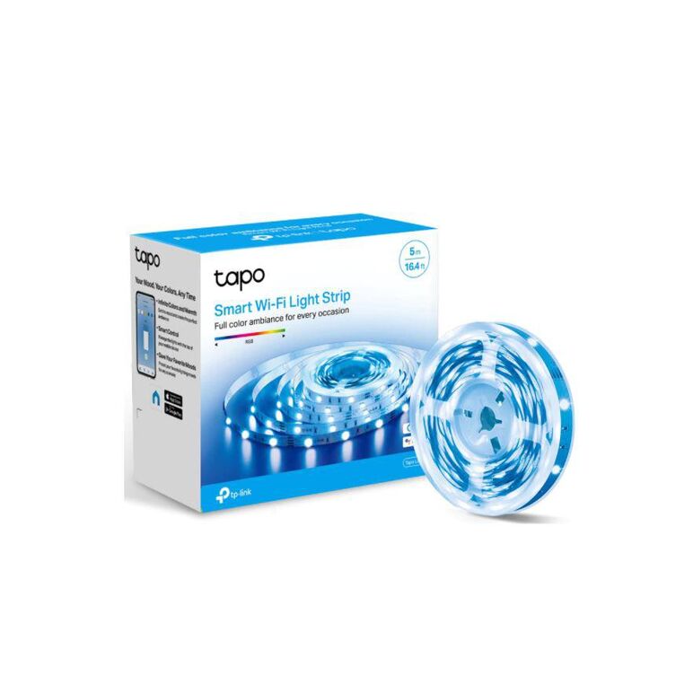 Tp-link tapo l900-5 smart light strip, wi-fi,multicolor, dimmable, cuttable, wi-fi protocol ieee 802.11b/g/n, wi-fi frequency 2.4 ghz wi- fi, 220–240 v, 50/60 hz, 13.5w, dimensions 5000×10×1.6 mm.,  Smart home | electropc.ro