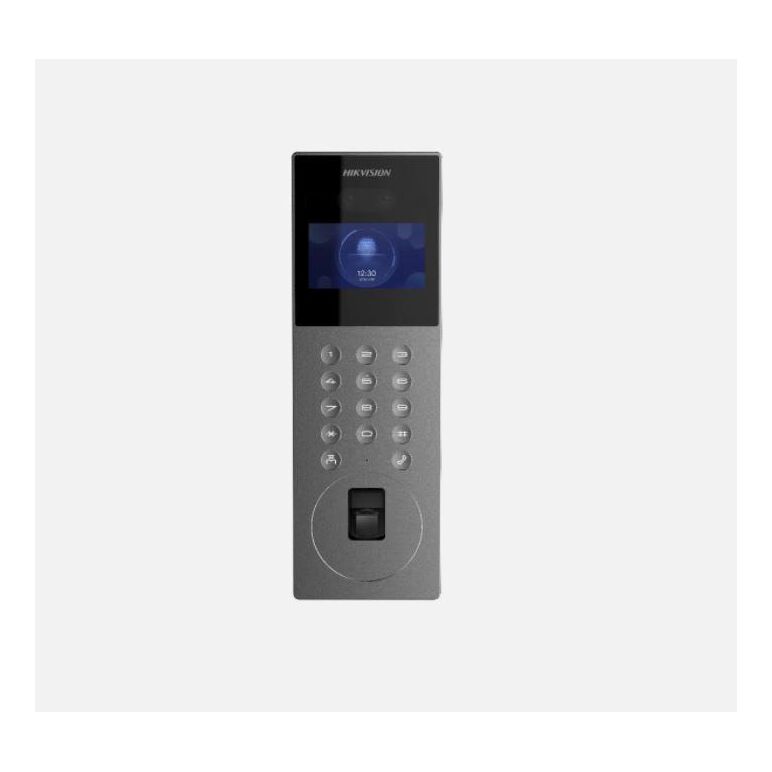 Videointerfon de exterior ip cu recunoastere faciala si amprenta digitala hikvision ds-kd9203-fe6, recunoaste pana la 5000 imagini faciale, 5000 amprente digitale, 25000 carduri,10000 utilizatori, deschidere faciala (suporta anti-spoofing), amprenta si ca,  Video | electropc.ro