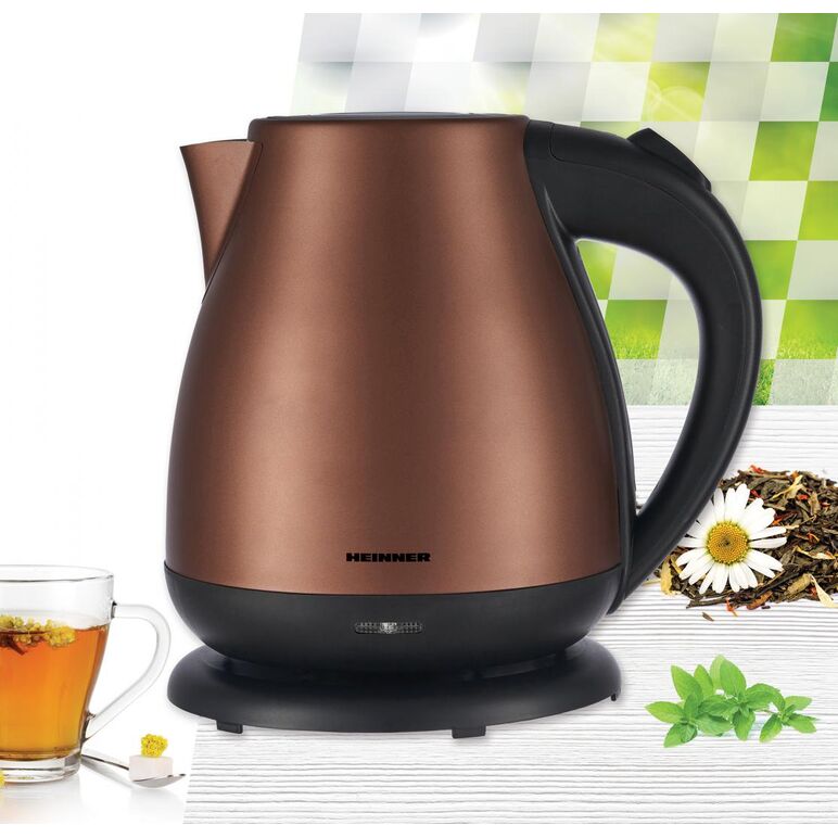 Fierbator electric heinner solstice 17 hek-17ixc, capacitate: 1.7l, baza rotativa 360˚, filtru detasabil si lavabil, element de incalzire din inox, protectie impotriva functionarii fara apa, auto oprire, buton on/off, putere: 1850-2200w, inox,  Fierbatoare | electropc.ro