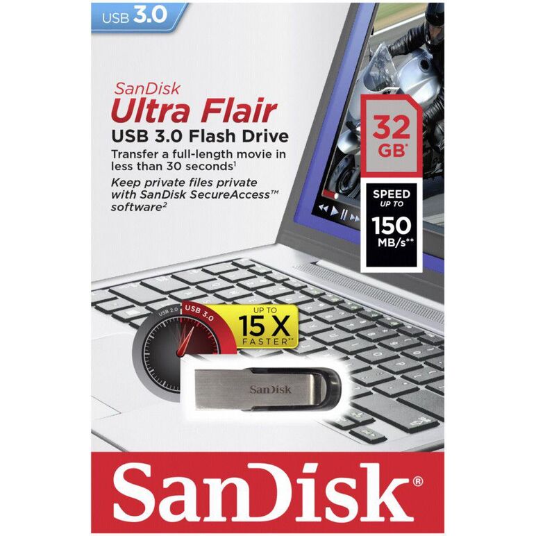 Memorie usb flash drive sandisk ultra flair, 32gb, usb 3.0,  Memorii USB | electropc.ro